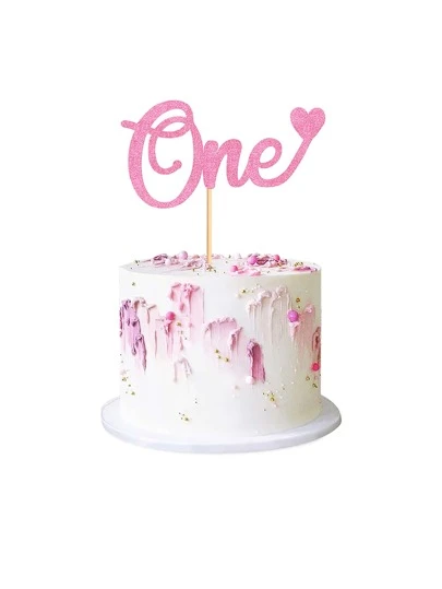 1piece Cake Topper For 1st Birthday Glitter Cake Decorating Supplies, First Anniversary,ONE' Birthday Cake Bunting Flag,Christmas