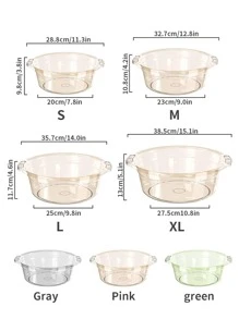 1 Gray Transparent Kitchen Dishwashing Basin - Grey - View 2