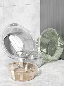 1 Gray Transparent Kitchen Dishwashing Basin - Grey - View 1