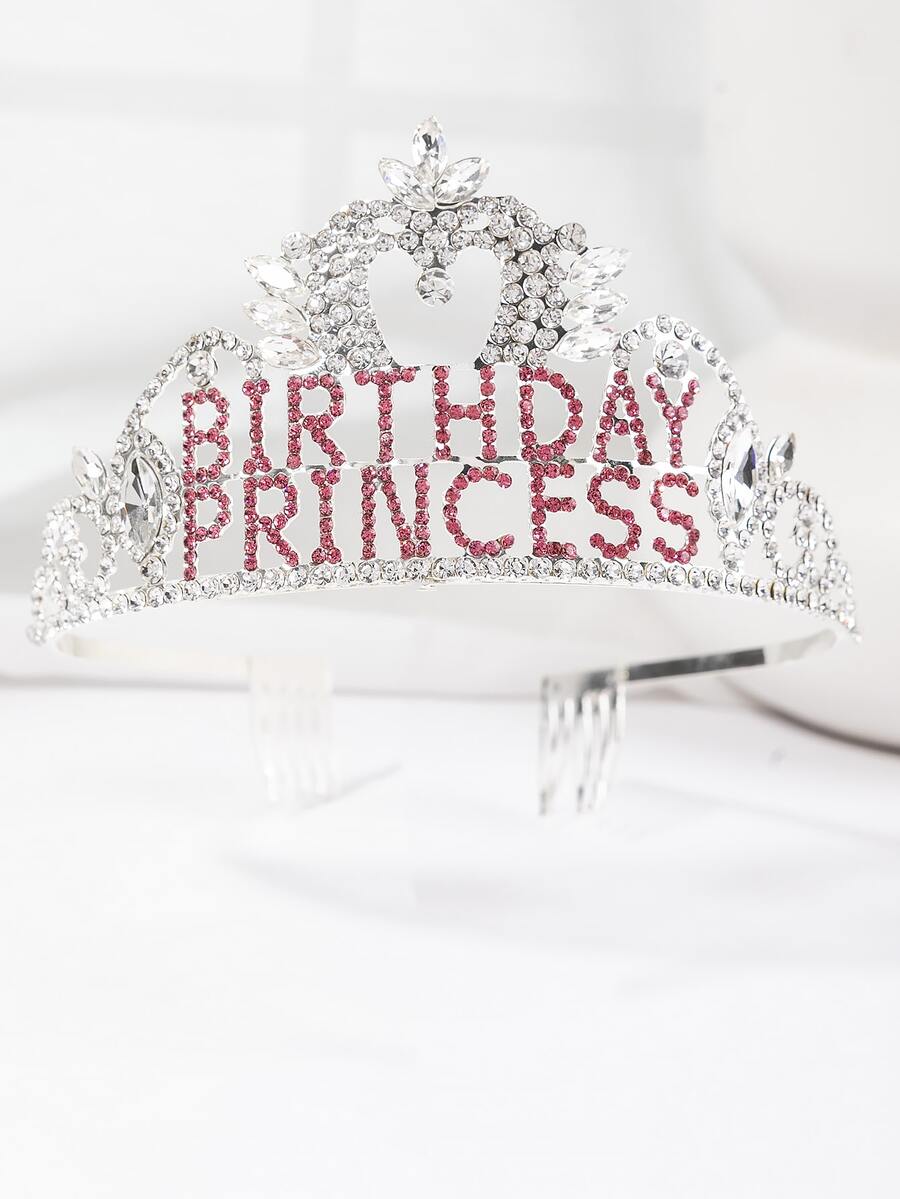 Happy Birthday Princess Rhinestone Crown With Birthday Princess Letter ...