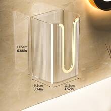 Acrylic Tissue Box Holder, Wall Mounted Napkin Dispenser For Bathroom And Kitchen, Restaurant Tissue Case Without Drilling - Silver - View 3