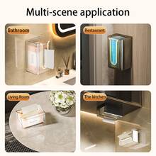 Acrylic Tissue Box Holder, Wall Mounted Napkin Dispenser For Bathroom And Kitchen, Restaurant Tissue Case Without Drilling - Silver - View 2