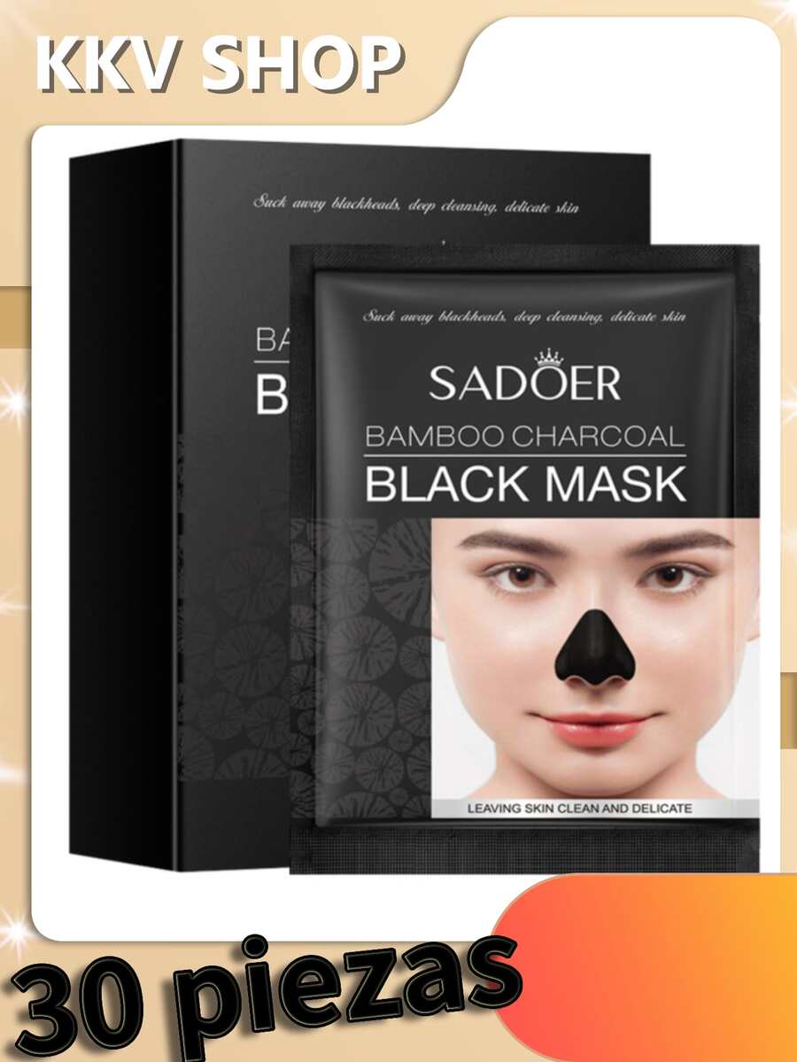 30 pcs Mascarilla Facial para Eliminar Puntos de la Nariz: Tratamiento Revolucionario de Cuidado de la Piel con Carbón Activado - Mascarillas para Puntos y Mascarilla Facial Eficaz - Como Quitar Puntos Negro de la Nariz en Minutos - Negro - Ver 1