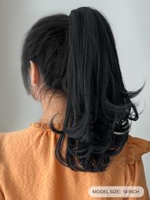 Chân Phần mở rộng tóc đuôi ngựa Tóc Dài Đen Xoăn Tự nhiên 14-inch Chống nóng Chất xơ Sợi tổng hợp Nối tóc - màu đen - Xem 1