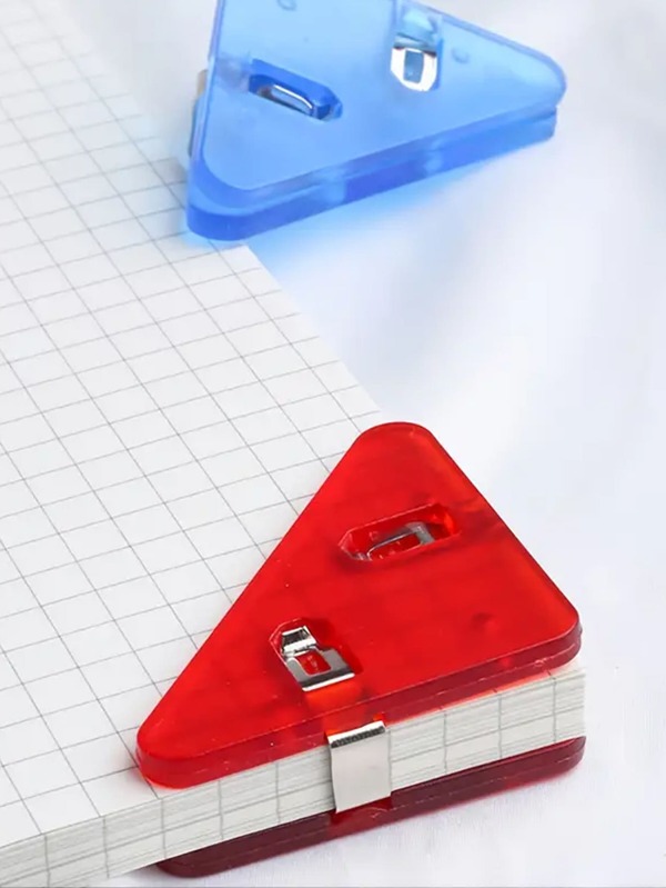 5pcs/set Transparent Triangle Shaped Document Corner Protector For Office Supplies, Book, Exam