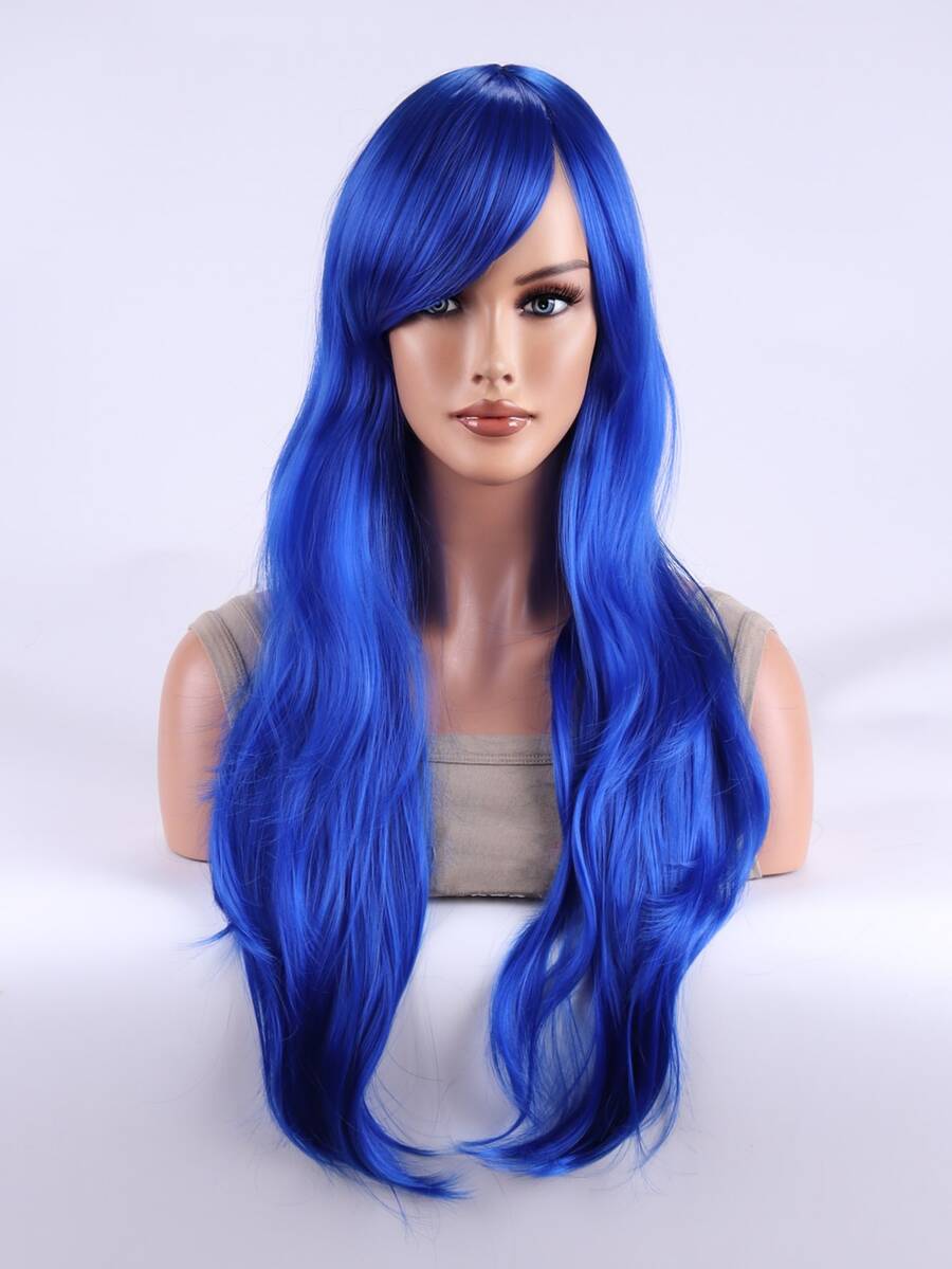 65cm fashion wig Long wavy Cosplay colored blue wig - Blue - View 1