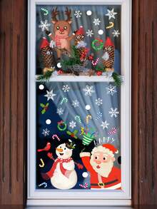 1pc Santa Claus Decoration Wall Sticker For Window, Christmas - Multicolor - View 3