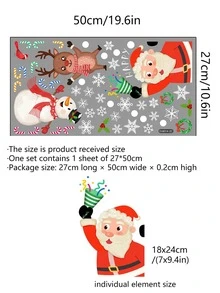 1pc Santa Claus Decoration Wall Sticker For Window, Christmas - Multicolor - View 6