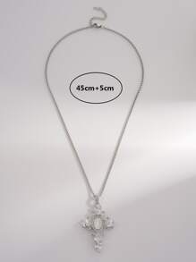 1pc Vintage Cross Pendant Unisex Exaggerated Punk Necklace Accessory