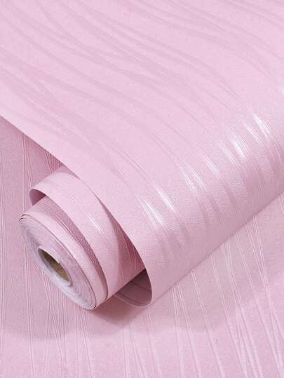 1入組防水自黏式牆紙,北歐風格素色粉色的3D立體聲牆裝飾適用於客廳,臥室,濃烈香調宿舍