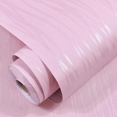 1入組防水自黏式牆紙,北歐風格素色粉色的3D立體聲牆裝飾適用於客廳,臥室,濃烈香調宿舍