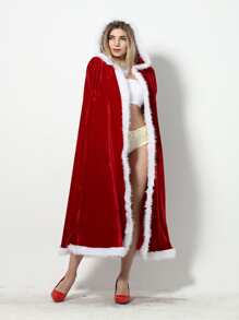 1pcChristmas costume Adult Christmas cape Cape Little Red Riding Hood Christmas cape party stage costume - Red - View 4