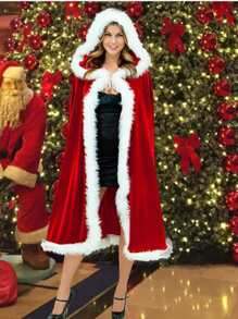 1pcChristmas costume Adult Christmas cape Cape Little Red Riding Hood Christmas cape party stage costume - Red - View 1
