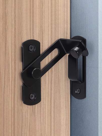 Cerradura De Puerta Corredera Tipo Granero, Pestillo De La Puerta Reversible Con Cerraduras De  Para Puerta Delantera De Bodega, Baño, Exterior, Jardín, Armario (negro, 90 Grados)