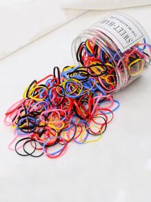 500pcs/can Durable Colorful Small Hair Ties With High Elasticity, Simple Design - Multicolor - View 4