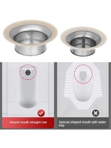 Toilet Deodorizer Stopper Squatting Pan Anti-smell Plug Sewer Pipe Anti-blocking Cover Sewage Overflow Bathroom Fitting - Silver - View 3