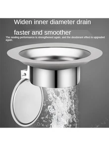 Toilet Deodorizer Stopper Squatting Pan Anti-smell Plug Sewer Pipe Anti-blocking Cover Sewage Overflow Bathroom Fitting - Silver - View 6