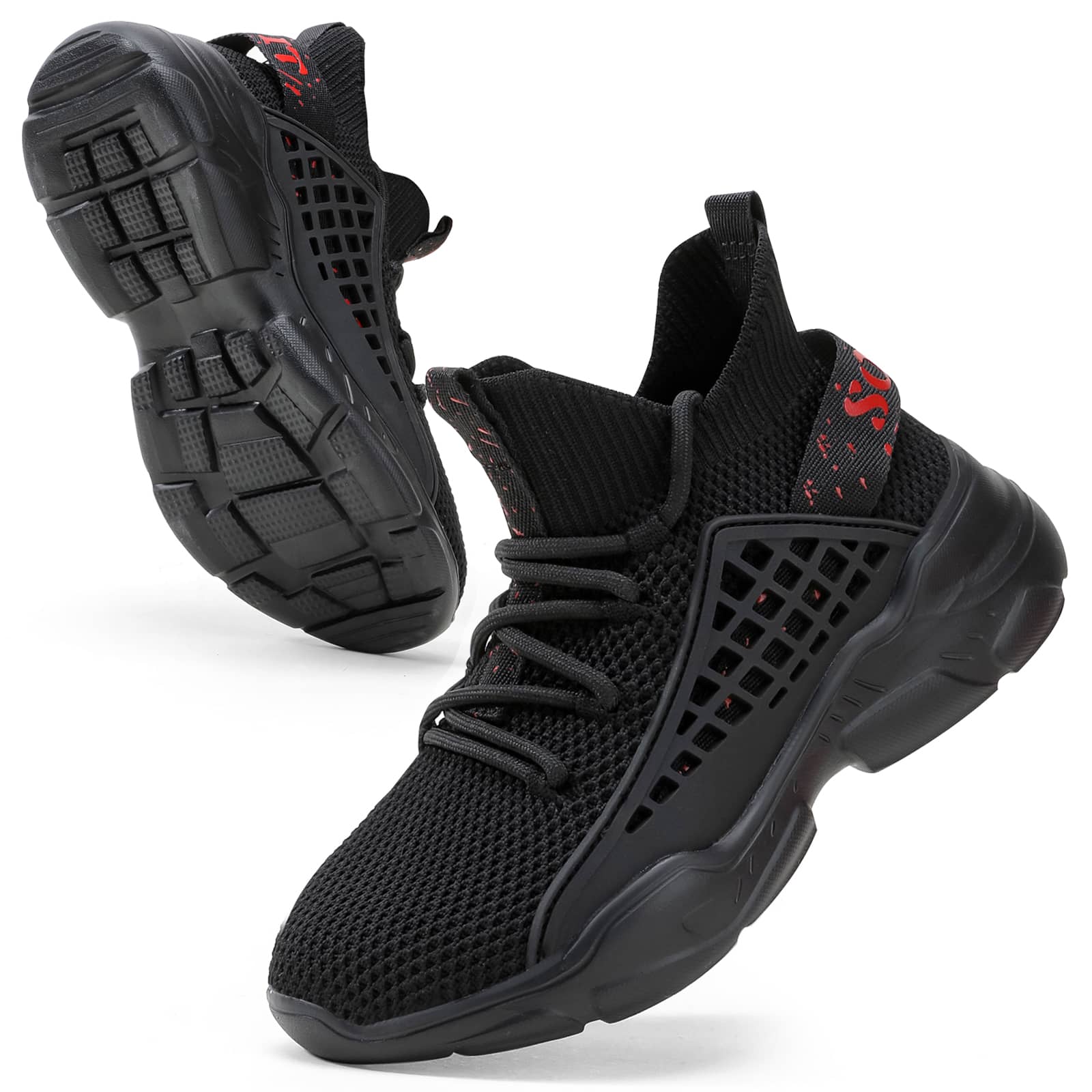 Boys Girls Sneakers Running Shoes Fashion Kids Tennis Sneakers Casual Athletic Walking Shoes for Big Little Kids - 黑色 - 查看 1