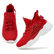 Boys Girls Sneakers Running Shoes Fashion Kids Tennis Sneakers Casual Athletic Walking Shoes for Big Little Kids - 紅色 - 查看 3