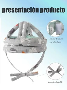 Gorro Protección Para Caídas Casco De Bebé Antigolpes Seguridad Ajustable cabeza anticaída Protectora Para Bebés - Gris Claro - Ver 9