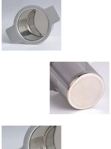 1pc Double Handle Stainless Steel Tea Strainer - Silver - View 4
