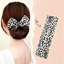 1 dụng cụ tạo kiểu tóc búi và kẹp xoắn cho nữ họa tiết da báo - Nhiều màu - Xem 2