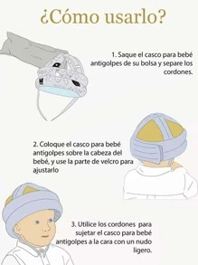 Gorro Protección Para Caídas Casco De Bebé Antigolpes Seguridad Ajustable cabeza anticaída Protectora Para Bebés - Gris Claro - Ver 10