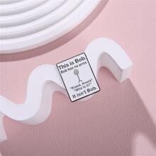 琺瑯別針-有趣塗鴉胸章胸針 - 黑與白 - 查看 5