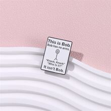 琺瑯別針-有趣塗鴉胸章胸針 - 黑與白 - 查看 7