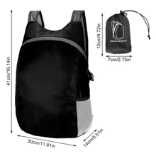 Mochila portátil con plegable multifuncional impermeable de viaje - Negro - Ver 4
