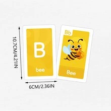 Alphabet Cards Flashcards Set For Toddlers(2-4 Years Old) Early Learning Educational Cards For Colors, Numbers, Shapes, Animals, Abc English Letters - Beige - View 2