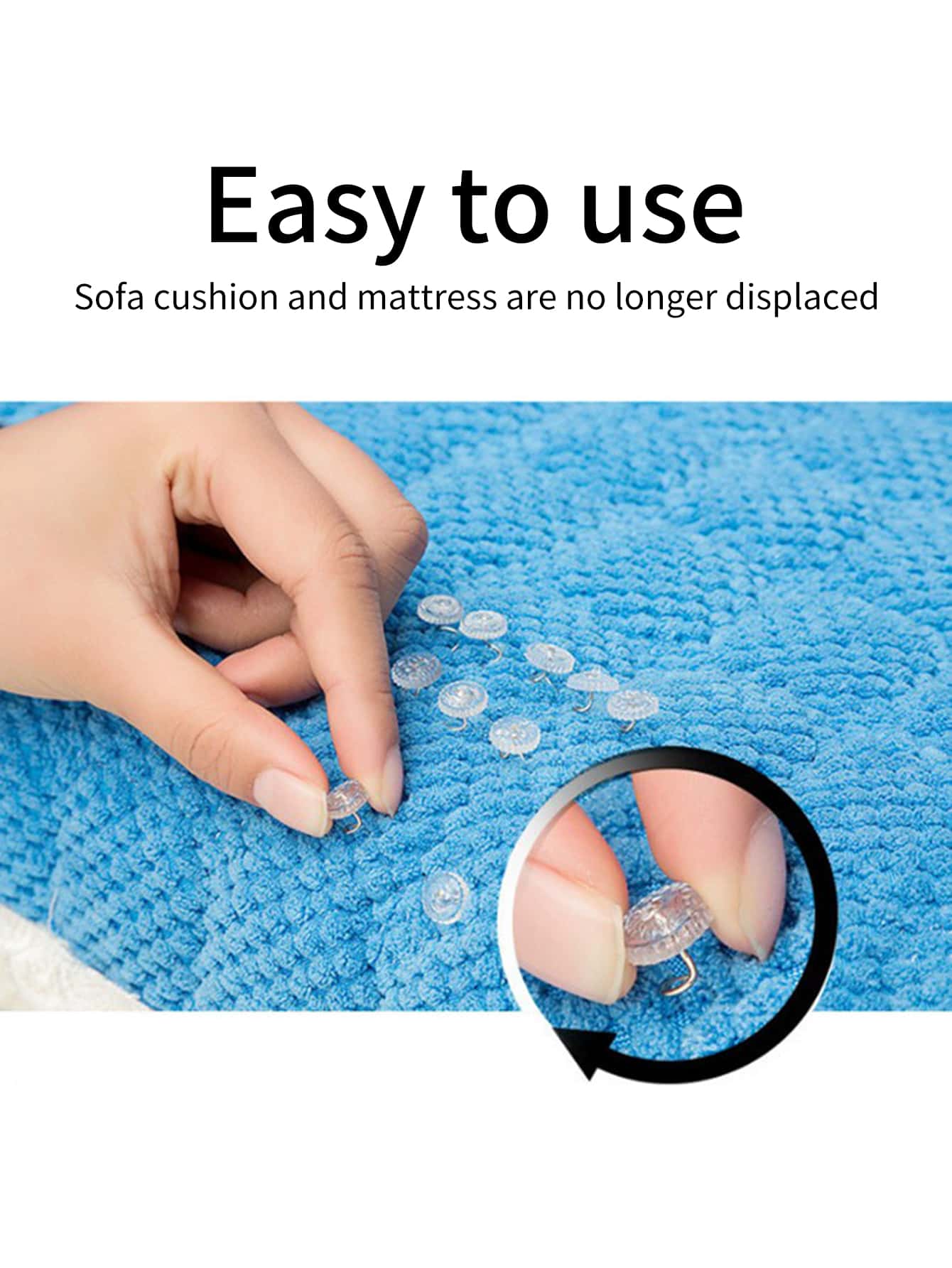 Powerful 50 Pcs Clear Heads Bed Skirt Twist Pins Push Pins Holds Upholstery Tacks, Sofa Cushion, Slip Covers And Bedskirts Firmly In Place Without Damage (50Pcs)