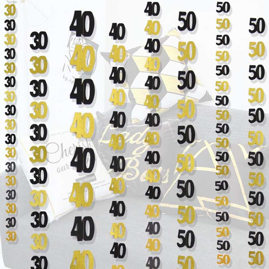 1 Miếng Đen & Vàng Số Vòng hoa Với Tua Đồ trang trí , Treo Hoa Đối với Tuổi Tiệc sinh nhật - vàng đen - Xem 1