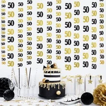 1 Miếng Đen & Vàng Số Vòng hoa Với Tua Đồ trang trí , Treo Hoa Đối với Tuổi Tiệc sinh nhật - vàng đen - Xem 2