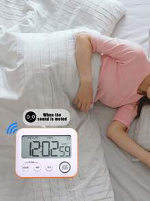 1 Reloj Temporizador Electrónico Con Pantalla Digital De 24 Horas, Temporizador De Cuenta Atrás Y Cuenta Regresiva De Cocina De Forma Cuadrada, Reloj De Alarma Fuerte - Naranja - Ver 6