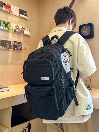 Grand sac à dos de voyage multifonctionnel, léger, design neutre, avec plusieurs compartiments, convient pour les déplacements professionnels et les courts voyages, sac à dos décontracté pour la randonnée, les trajets domicile-travail, grand sac scolaire, de camping, étui pour ordinateur portable, sac de vacances, sac de randonnée, sac de week-end