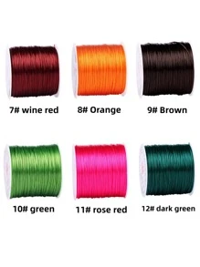 1 Roll Flat Elastic Crystal Thread For Beading Crafts, Jewelry Making, Bracelet And Necklace, Multicolor(optional) - Multicolor - View 4