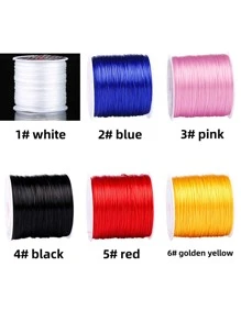 1 Roll Flat Elastic Crystal Thread For Beading Crafts, Jewelry Making, Bracelet And Necklace, Multicolor(optional) - Multicolor - View 3