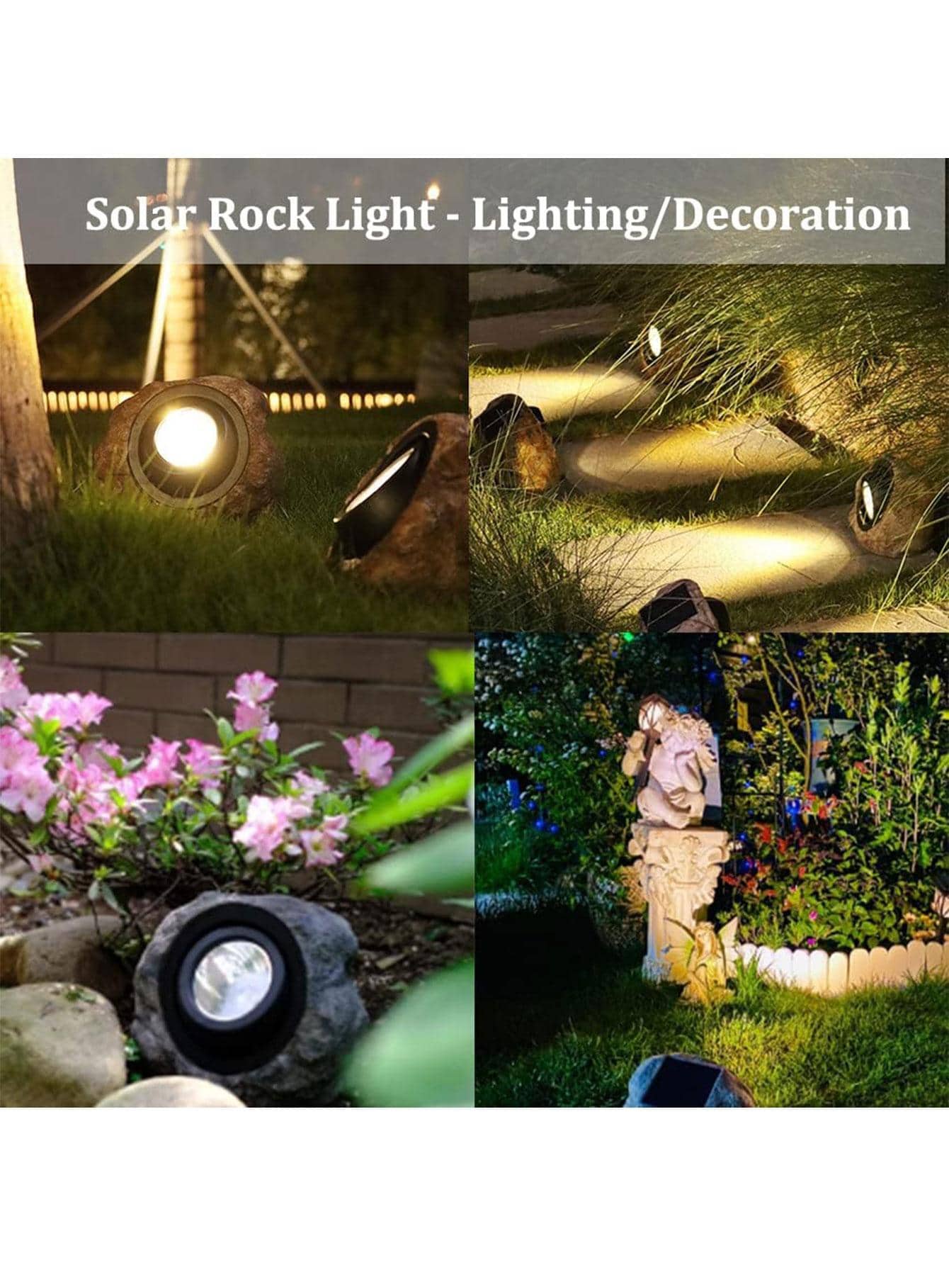 Rock Solar Garden Lights(1pcs), Super Bright Solar Spot Lights, Solar
