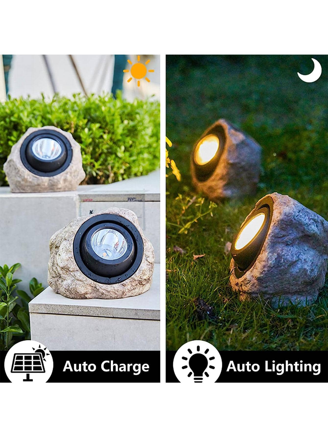 Rock Solar Garden Lights(1pcs), Super Bright Solar Spot Lights, Solar