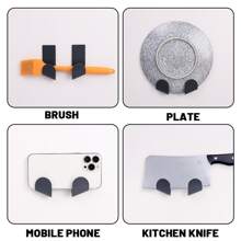 LINKOOL 1/2个装自粘式锅盖收纳架，壁挂式免打孔厨房储物架，锅盖支架