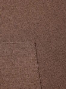 6入組亞麻實色麻邊方形餐巾 - 棕色 - 查看 6
