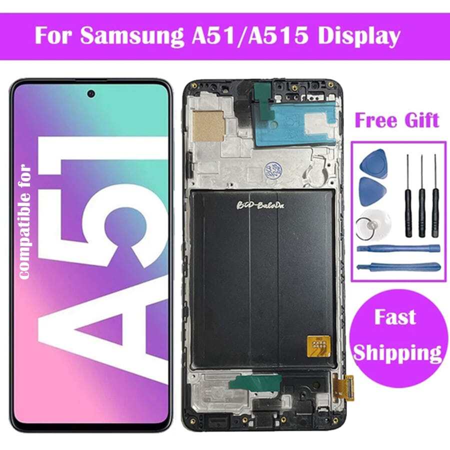 液晶顯示器觸控式螢幕替代品部分與三星兼容A51展示A515展示A515F/DSA515FDA515 - 黑色 - 查看 1