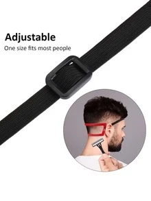 1個可調節帶和掛繩的頸部修剪模板,適用於髮際線和鬍鬚修剪指南
