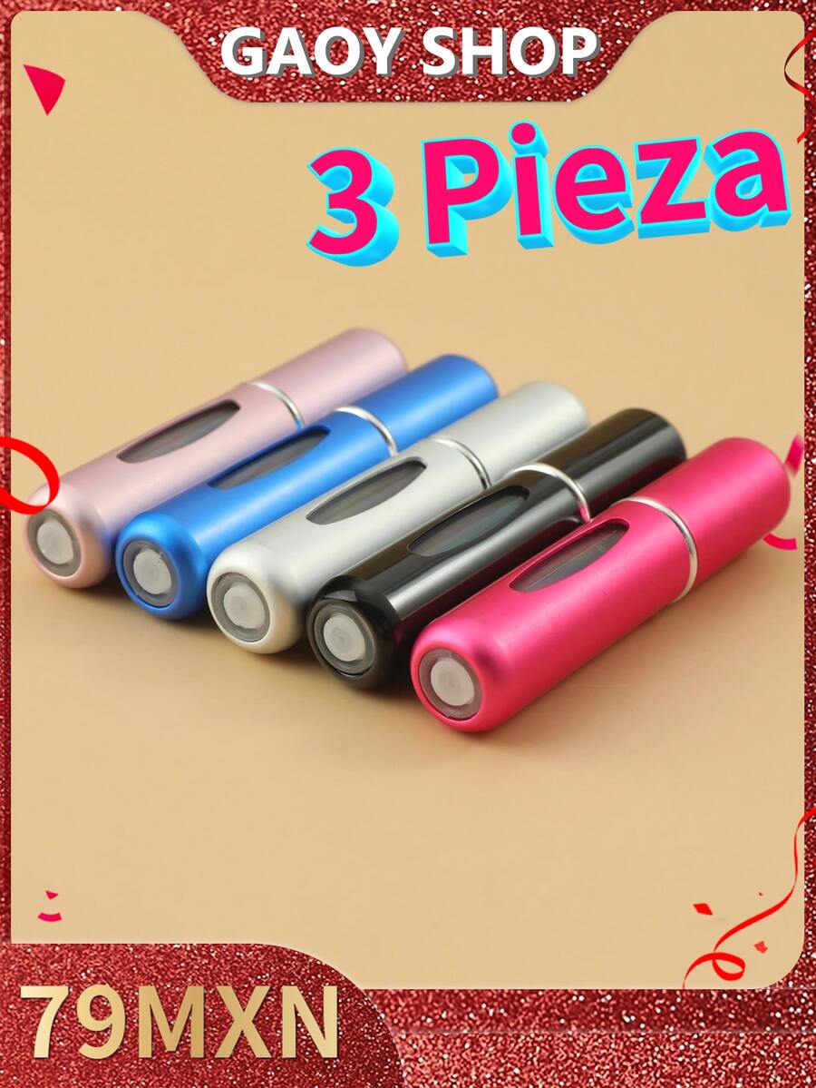 3piezas Mini atomizador de perfume Cápsula de viaje recargable 5ml-A