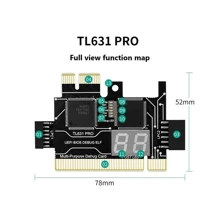 TL631 Pro Diagnostic Card PCI PCI-E Mini PCI-E Motherboard Multifunction Desktop Laptop Diagnostic Analyzer - Black - View 3