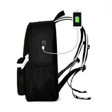 Balo/Túi đeo vai in họa tiết phát sáng nhẹ, vải chống thấm nước, dây đeo có thể điều chỉnh, giản dị & đa năng cho trường học/đại học, thiết kế in quai ngẫu nhiên đi bộ đường dài sinh viên du lịch mùa thu giáng sinh đồ dùng thiết yếu khi đi học túi cắm trại túi du lịch mùa hè trở lại trường túi đi biển túi đựng máy tính xách tay túi thể thao dành cho nam ba lô du lịch phải có túi lớn mùa xuân - màu đen - Xem 4