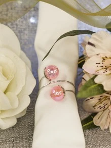 Napkin Rings - Hoa hồng rực rỡ với bạc - Xem 1
