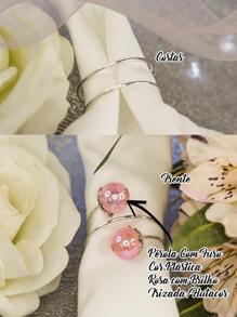 Napkin Rings - Hoa hồng rực rỡ với bạc - Xem 3