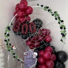 1件黑色人造花環13ft假玫瑰藤蔓懸掛玫瑰花環適合婚禮花卉桌子中心裝飾品安排房間寶寶派對鏡子萬聖節裝飾 - 黑色 - 查看 5